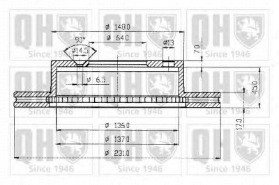 QUINTON HAZELL bdc3758 -  Тормозной диск
